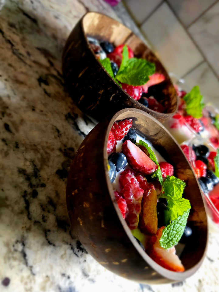 Set of 3 Recycled Coconut Shell Bowls