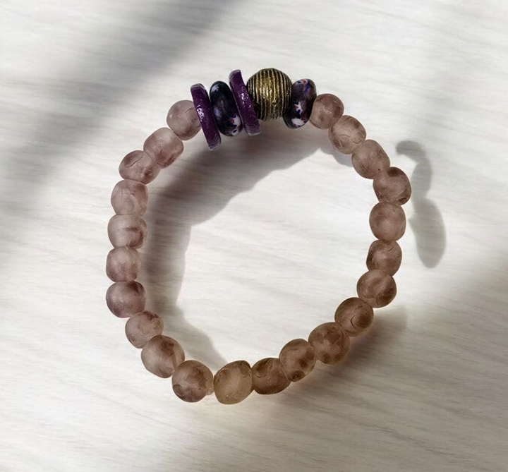 "Dzɔlɔ"- One of a Kind Bracelet-Purple