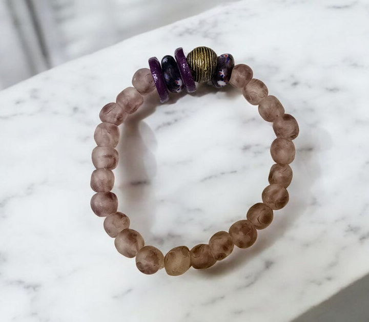 "Dzɔlɔ"- One of a Kind Bracelet-Purple