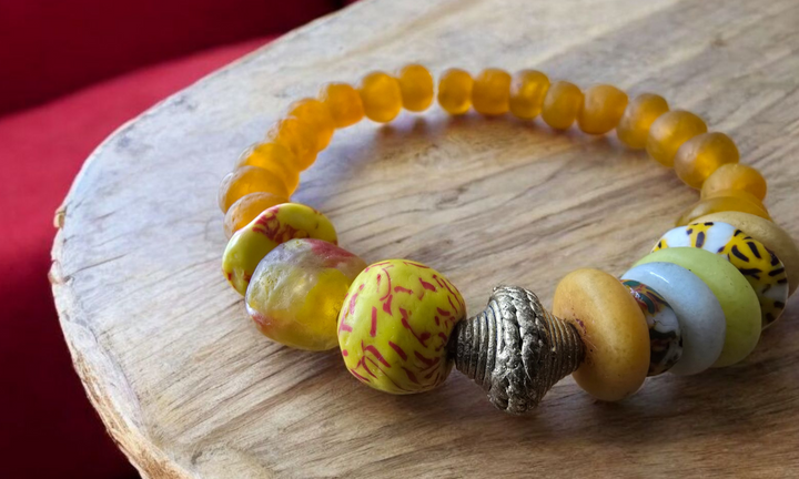 "Dzɔlɔ"- One of a Kind Bracelet-Orange