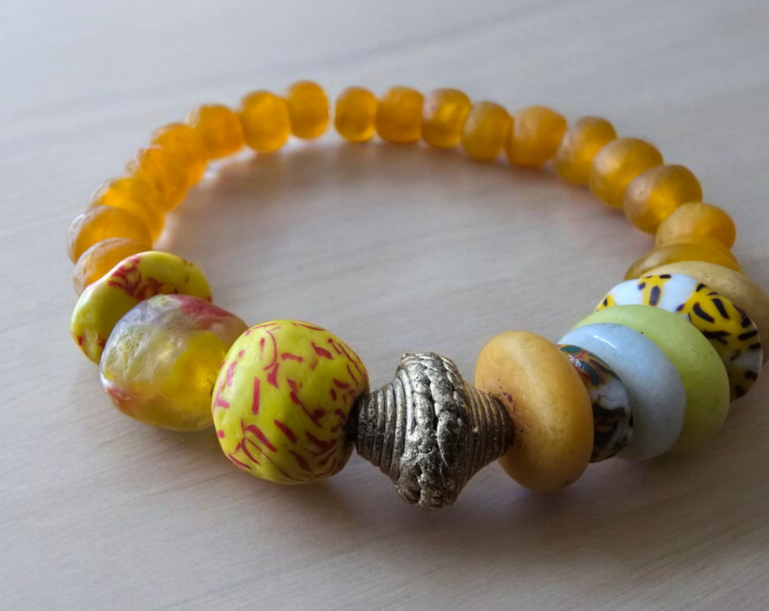 "Dzɔlɔ"- One of a Kind Bracelet-Orange