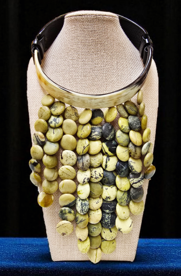 Asaase Yaa Necklace – Cow Horn & Jasper Statement Jewelry by Fulera