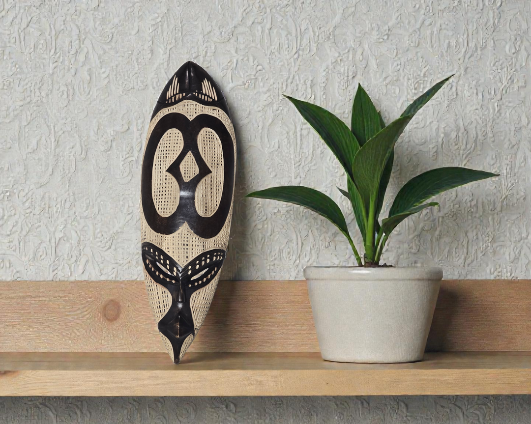 Adinkra Hand Carved African Mask-Nyame Biribi