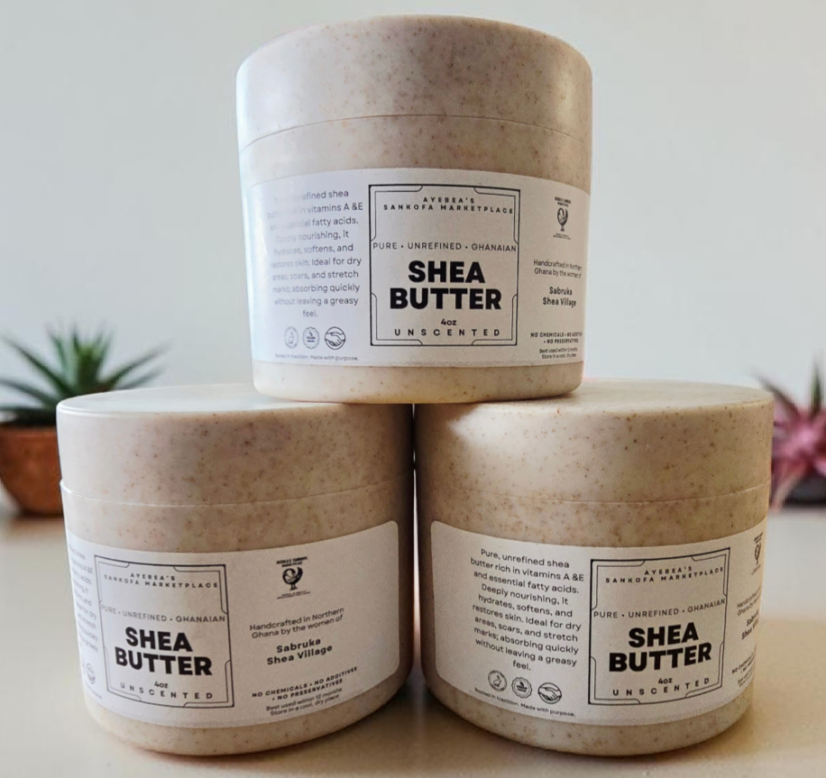 Natural Shea Butter — Sustainably Packaged in Wheat Straw Jar