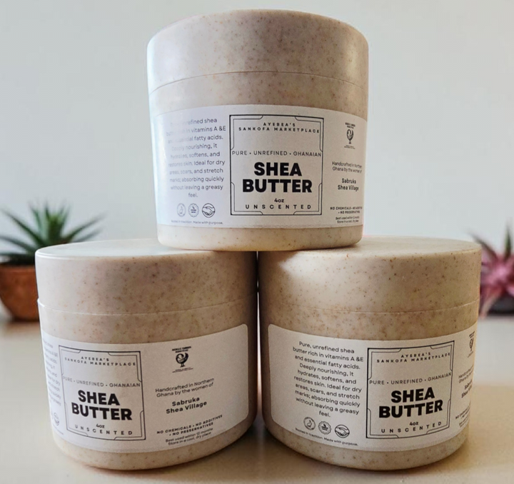 Natural Shea Butter — Sustainably Packaged in Wheat Straw Jar