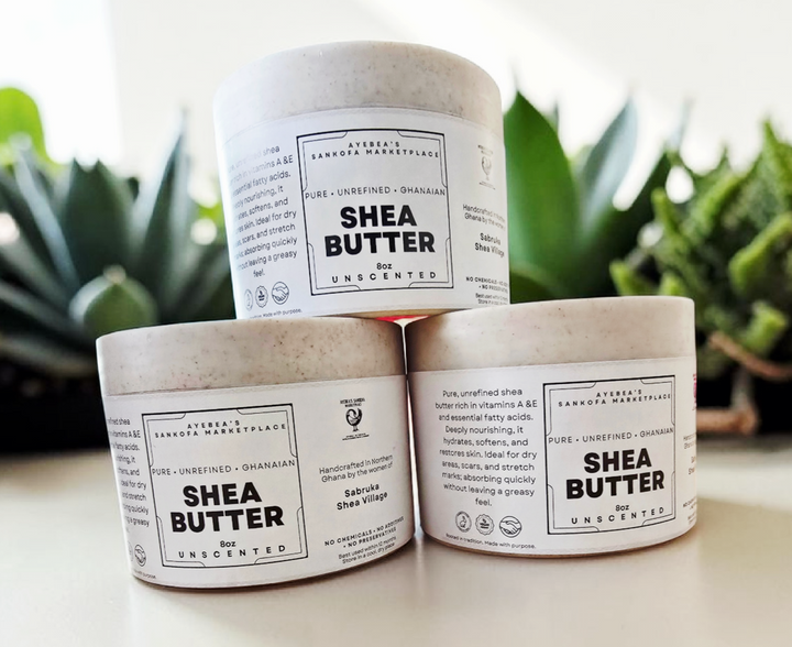 Natural Shea Butter — Sustainably Packaged in Wheat Straw Jar