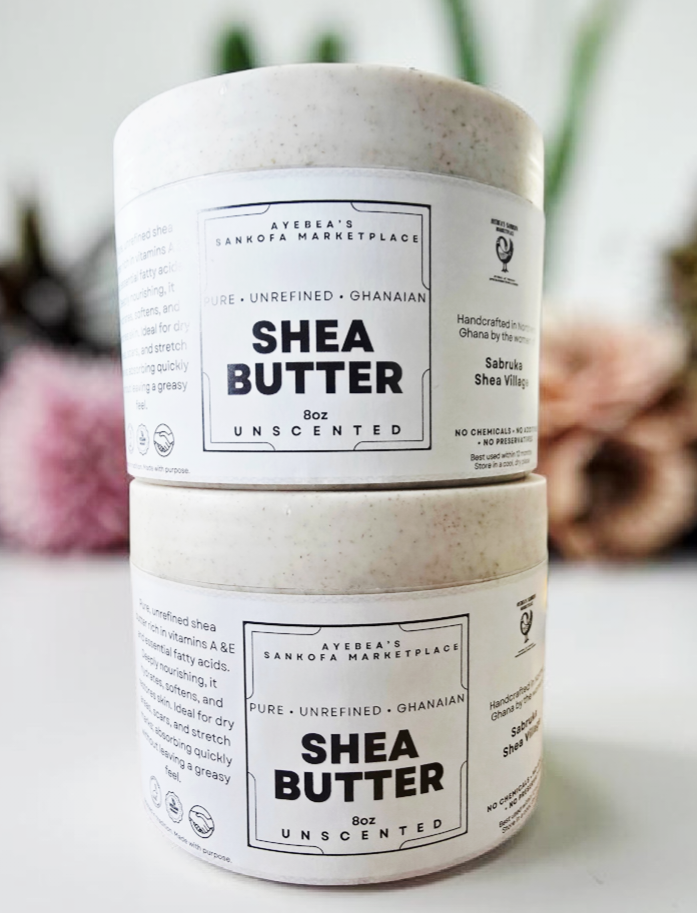 Natural Shea Butter — Sustainably Packaged in Wheat Straw Jar