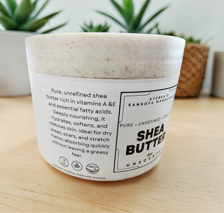 Natural Shea Butter — Sustainably Packaged in Wheat Straw Jar
