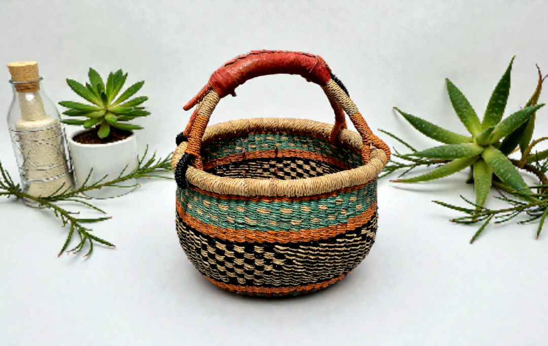 Small Bolga Storage Basket — Handmade by the Women of Ayebase
