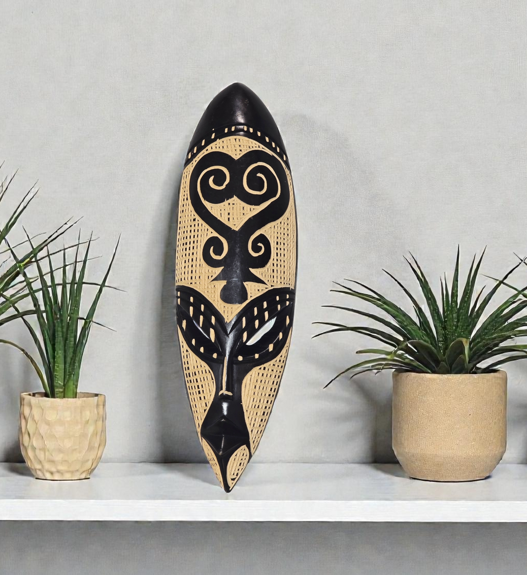 Adinkra Hand Carved African Mask- Sankofa