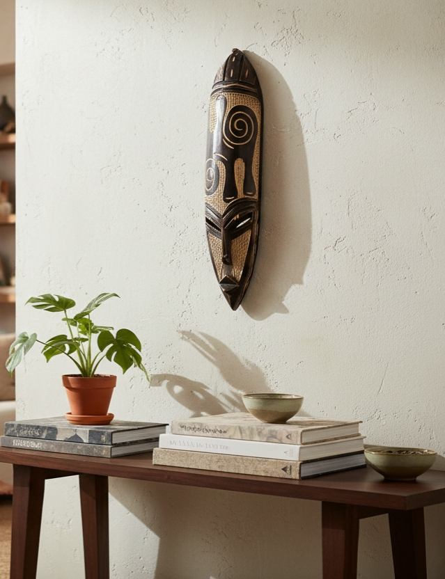 Adinkra Hand Carved African Mask-Gyawu