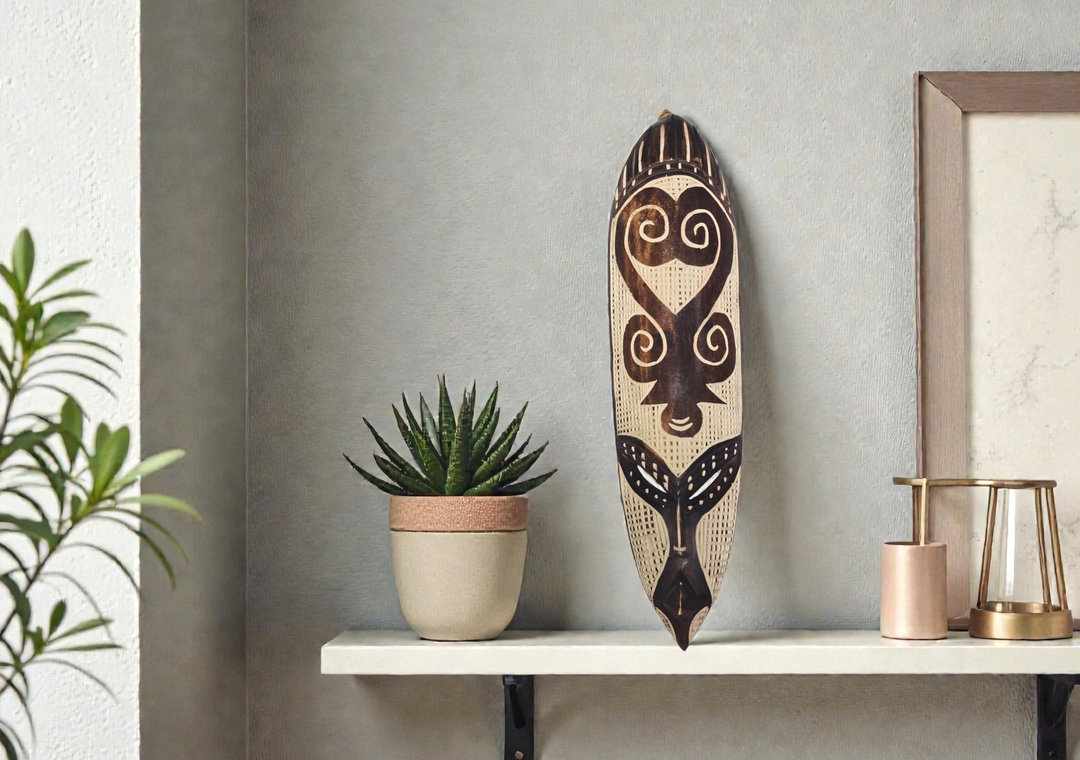Adinkra Hand Carved African Mask- Sankofa
