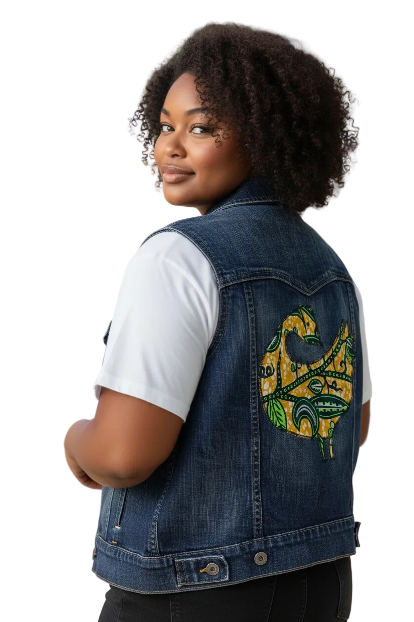 Mawusi-Denim Fusion Upcycled Jacket