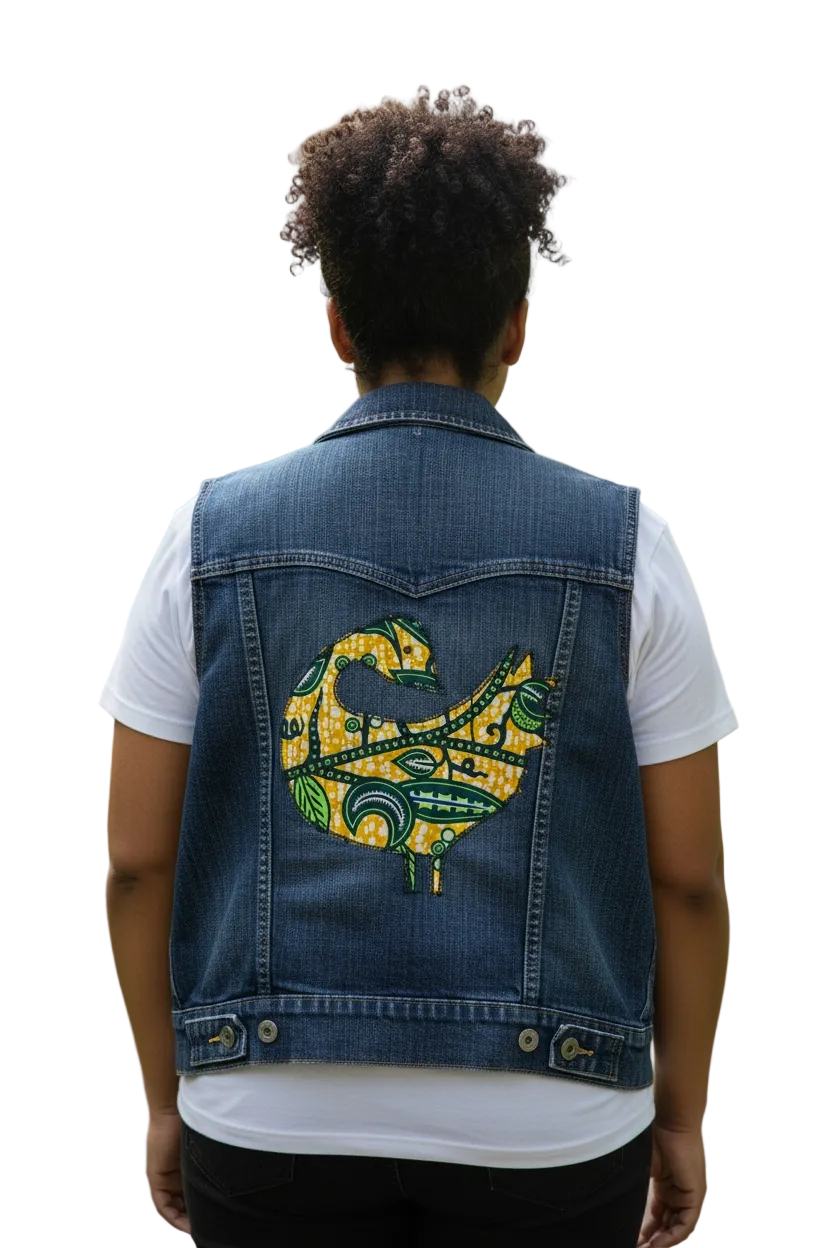 Mawusi-Denim Fusion Upcycled Jacket