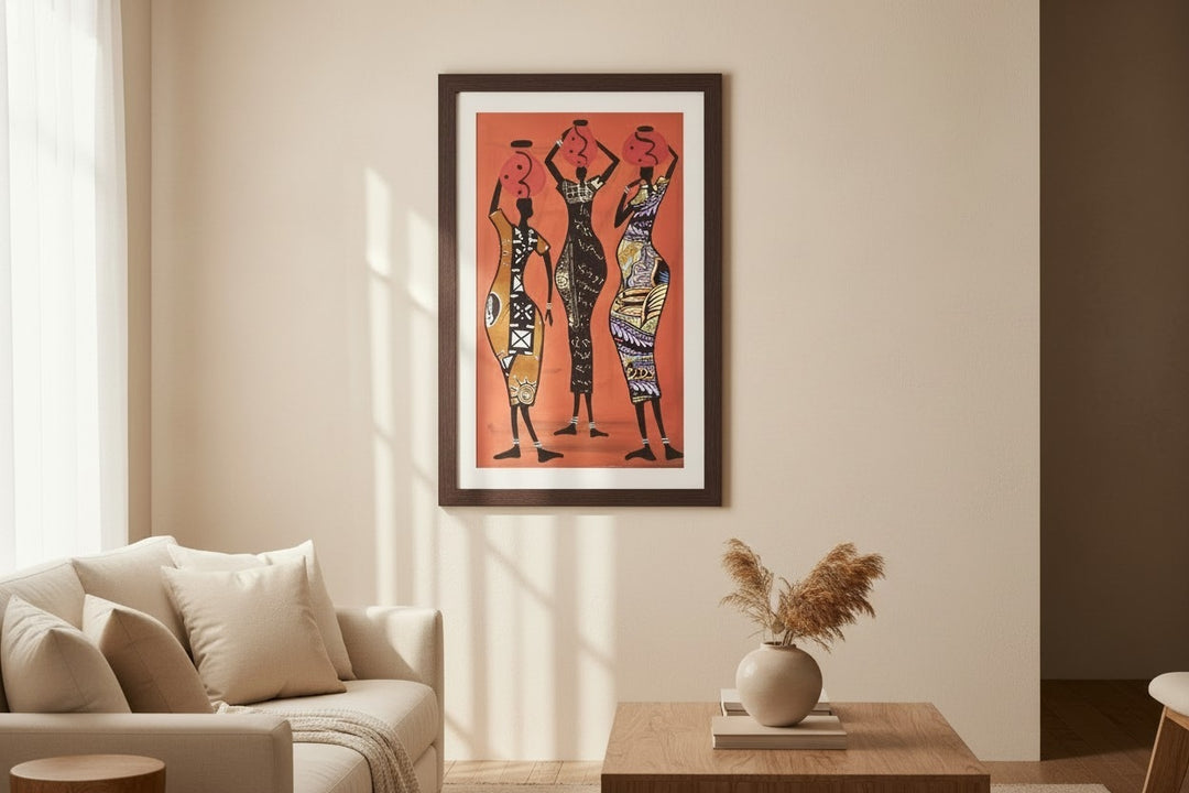 Threads of Tradition | Hand-Painted Ghanaian Textile-Inspired Artwork