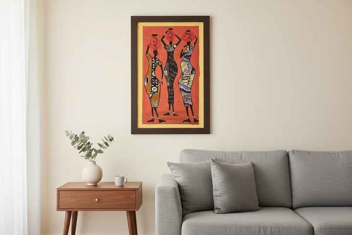 Threads of Tradition | Hand-Painted Ghanaian Textile-Inspired Artwork