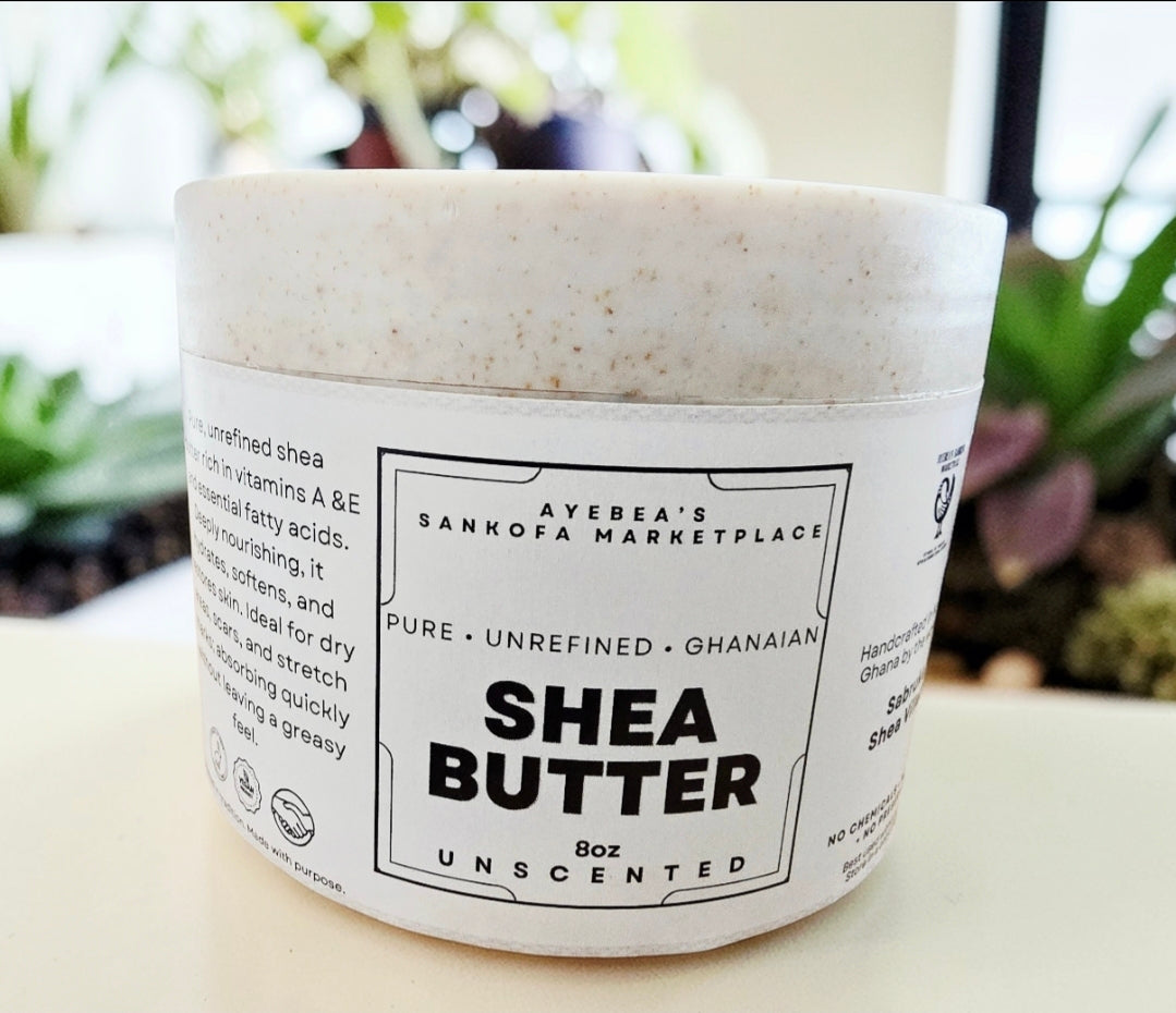 Natural Shea Butter — Sustainably Packaged in Wheat Straw Jar