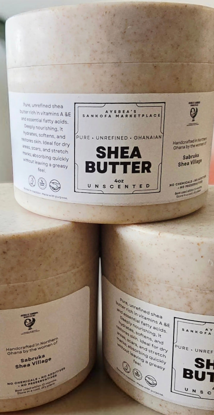Natural Shea Butter — Sustainably Packaged in Wheat Straw Jar